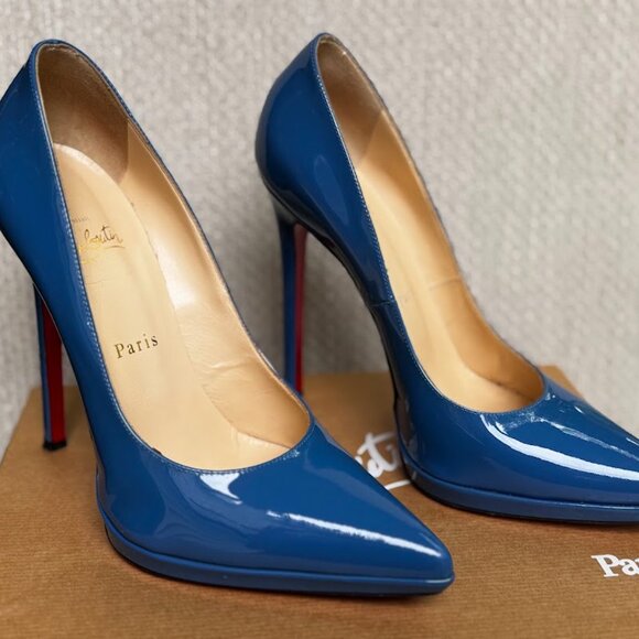 Christian Louboutin Women EU 39 US 8.5 size Blue Shoes Heels Pumps - Picture 5 of 16